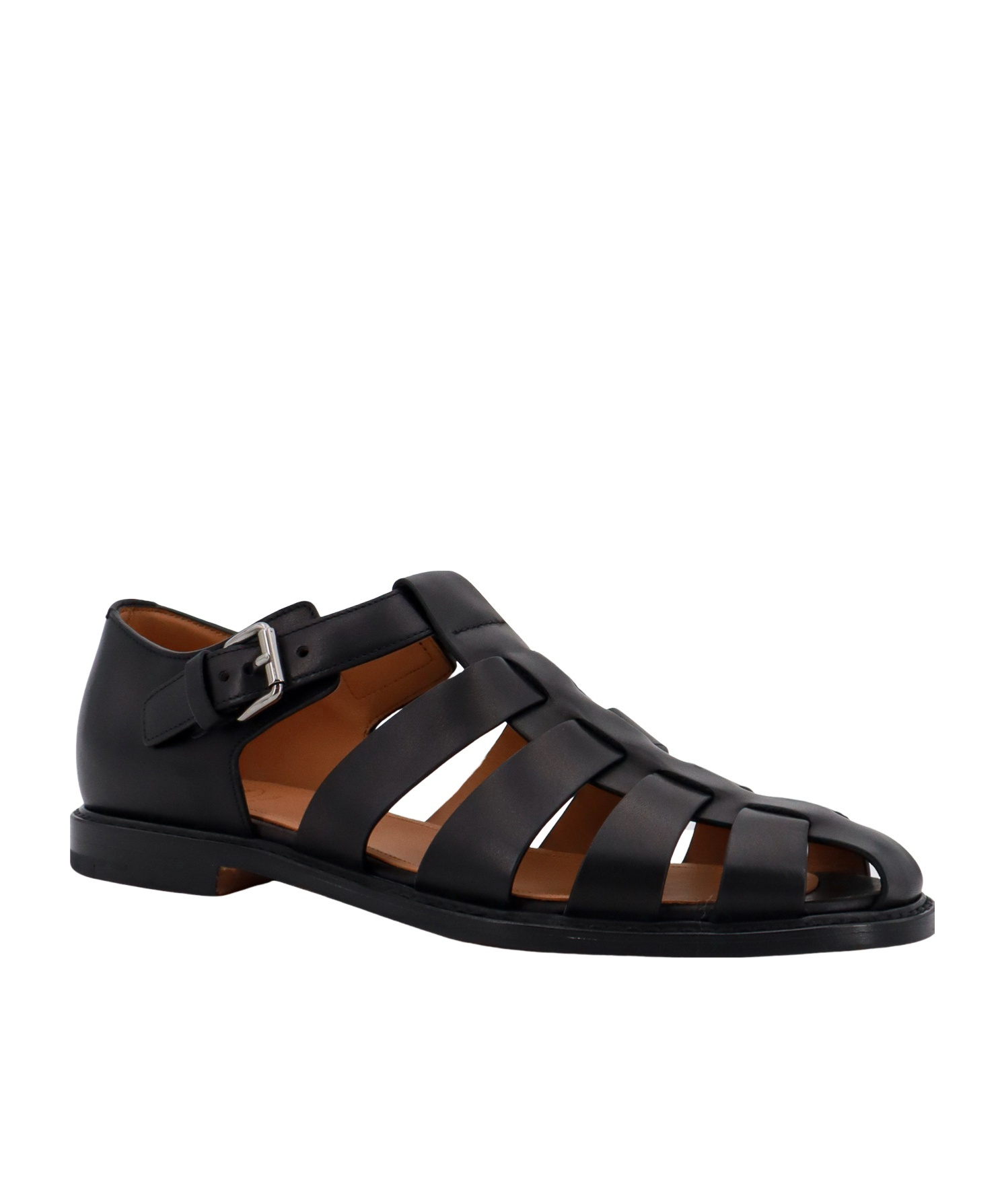 Shop Church's Fisherman Leather Sandal In Black