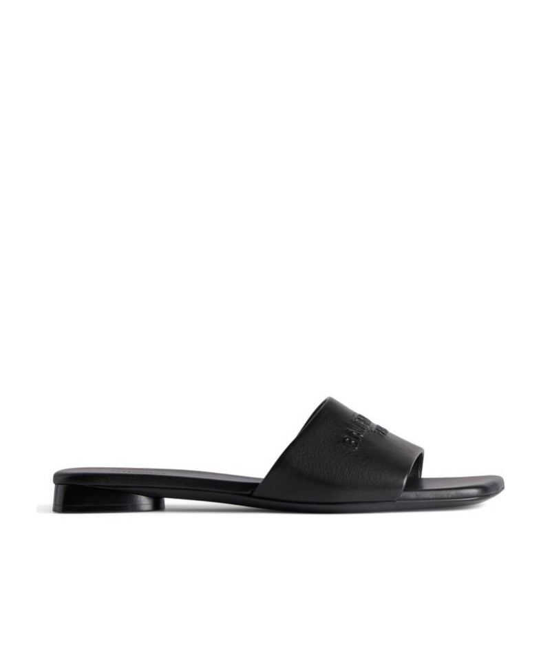 Shop Balenciaga Women's Duty Free Flat Sandal In Black