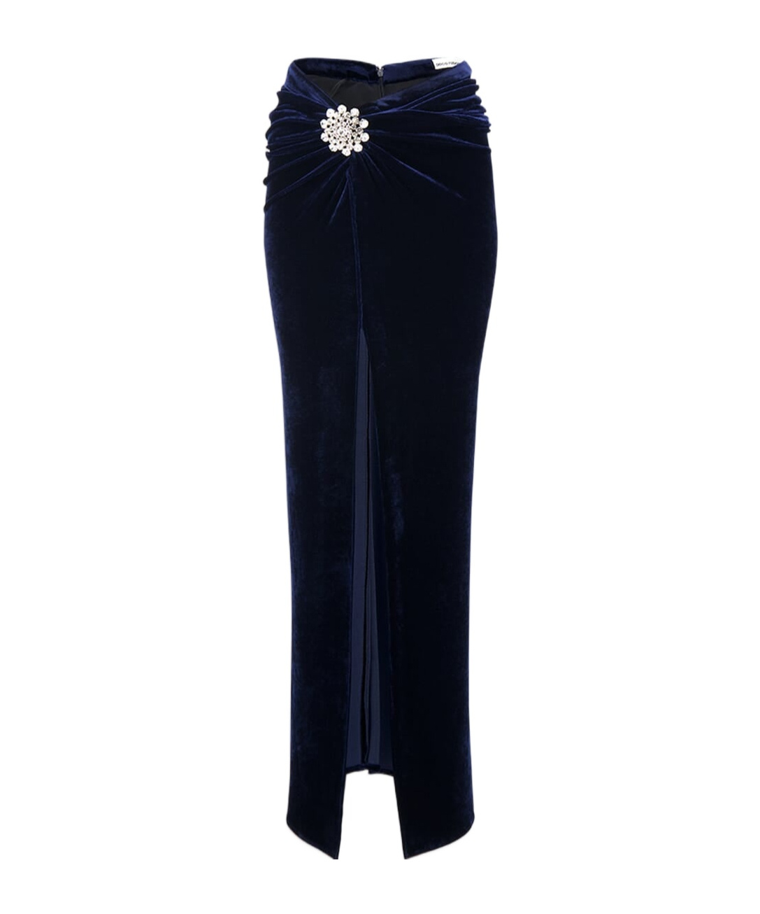 Rabanne Gathered Crystal-embellished Velvet Maxi Skirt In Black
