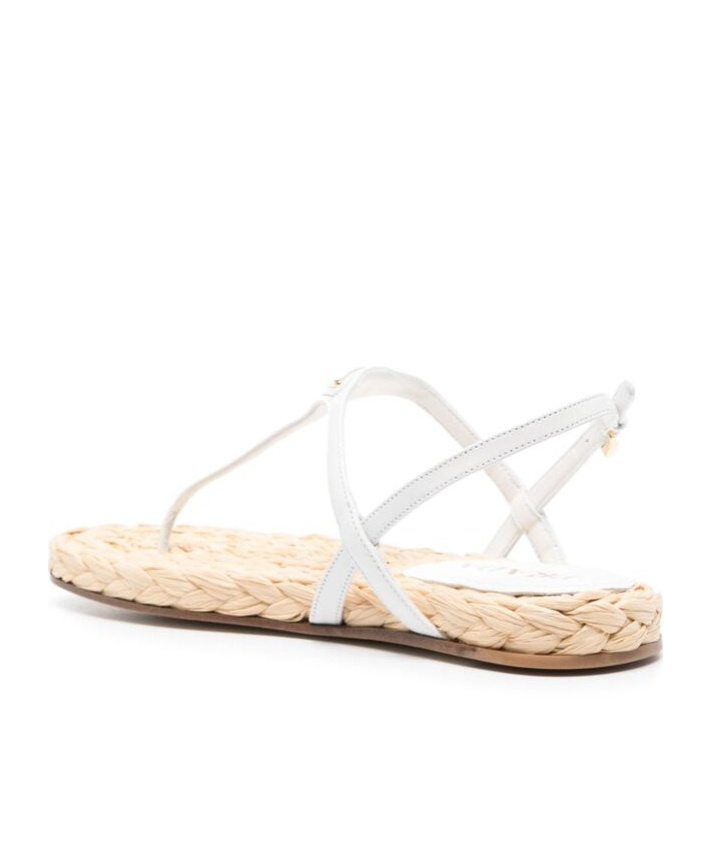 Prada White Leather Sandals In White