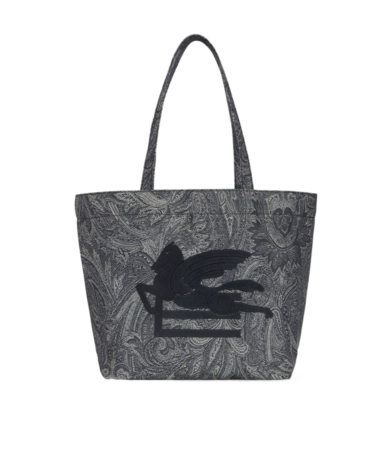 Etro Pegaso-motif Paisley Tote Bag In Black