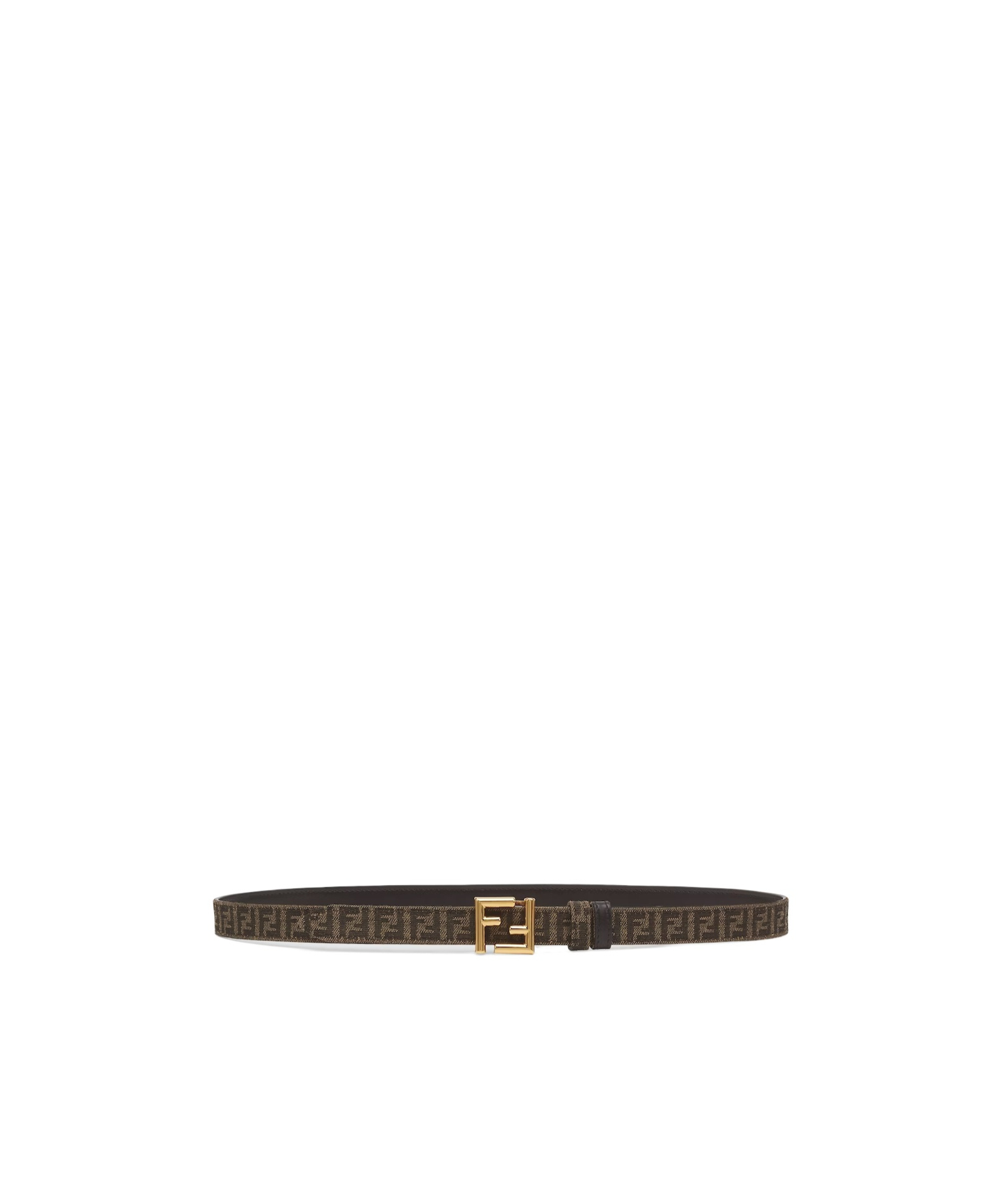 Fendi Jacquard Ff Reversible 2cm Belt In Black