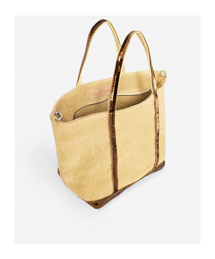 Vanessa Bruno Sequin Detail Shoulder Bag In Nude