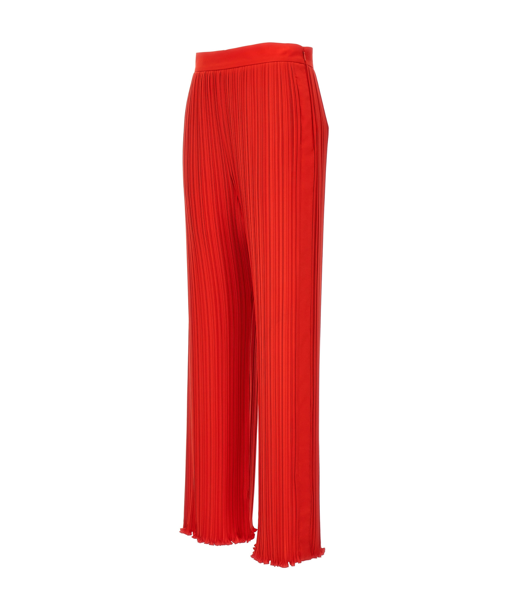 Shop Lanvin Pleated High Waist Trousers In Red