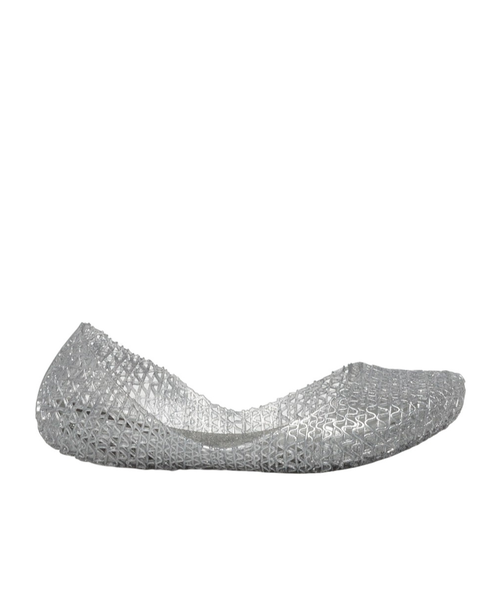 Melissa Round Head Hollowed-out Flat Shoes In Gray