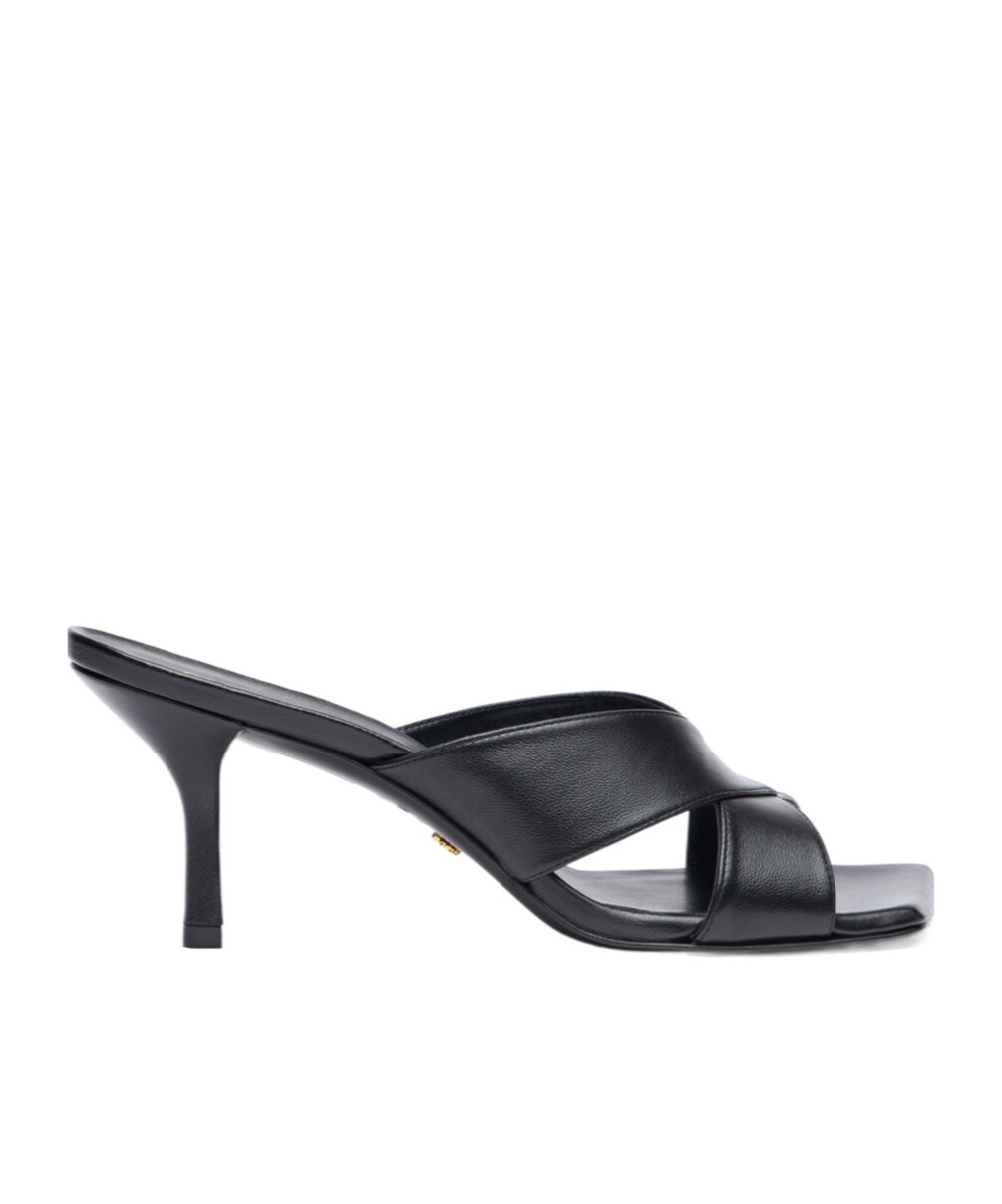 Stuart Weitzman Carmen Cross-belt High-heeled Sandals In Black