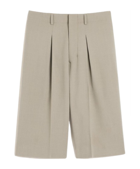 Shop Ami Alexandre Mattiussi Ami Front Pleated Bermuda Shorts In Nude