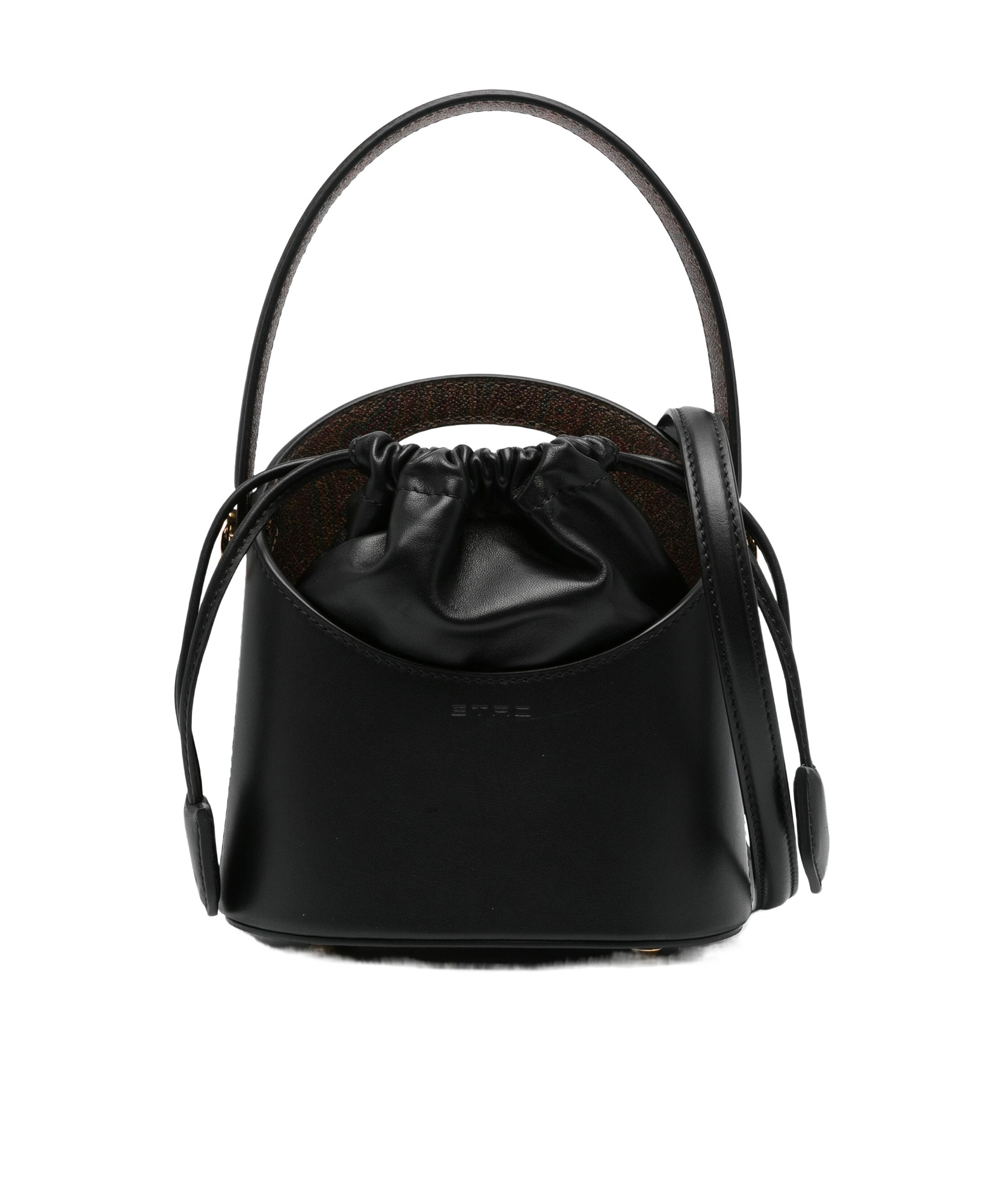 Etro Mini Saturno Bucket Shoulder Bag In Black