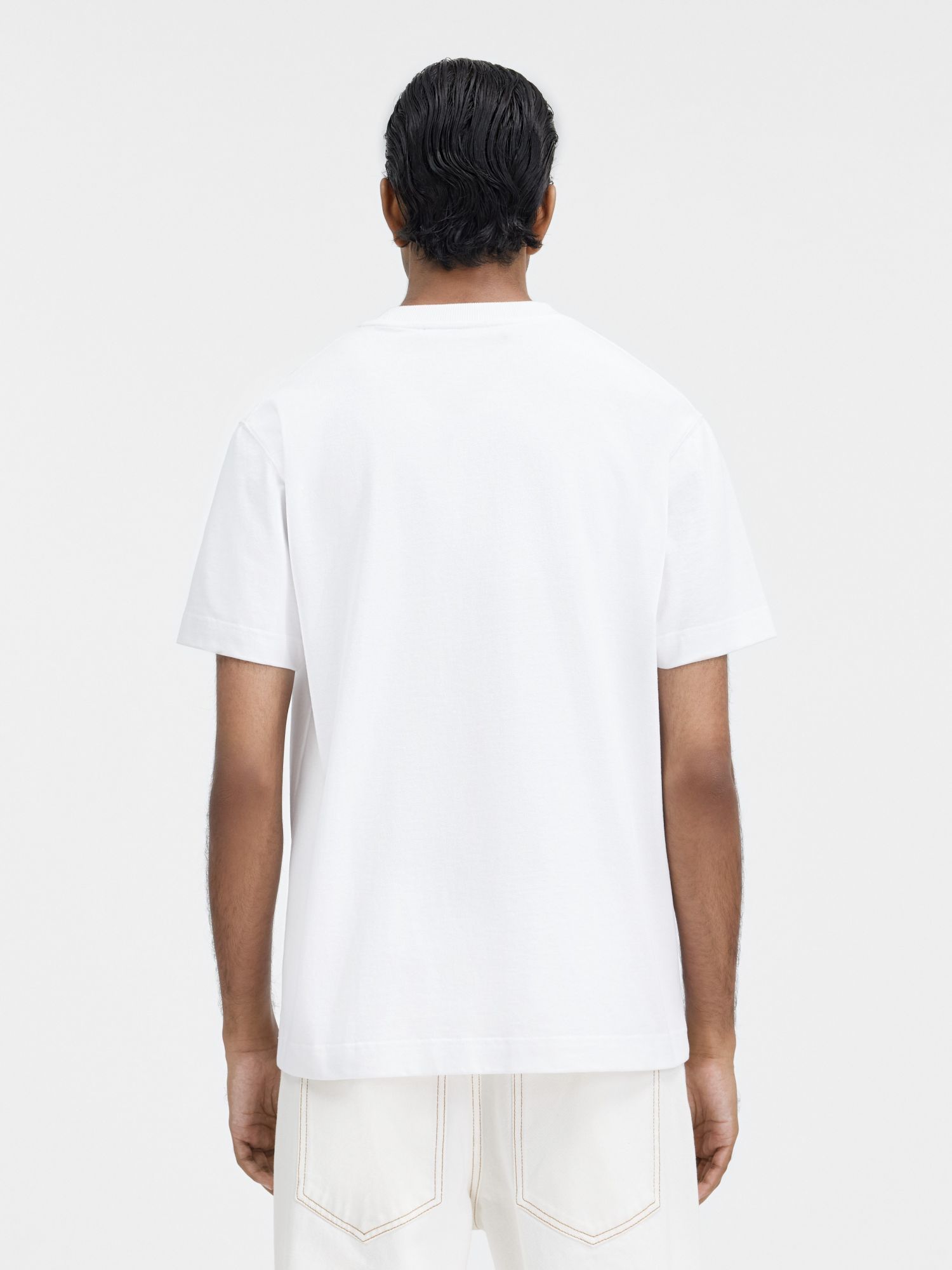 Jacquemus 'le T-shirt Gros Grain' White T-shirt With Logo Patch On The Front In White