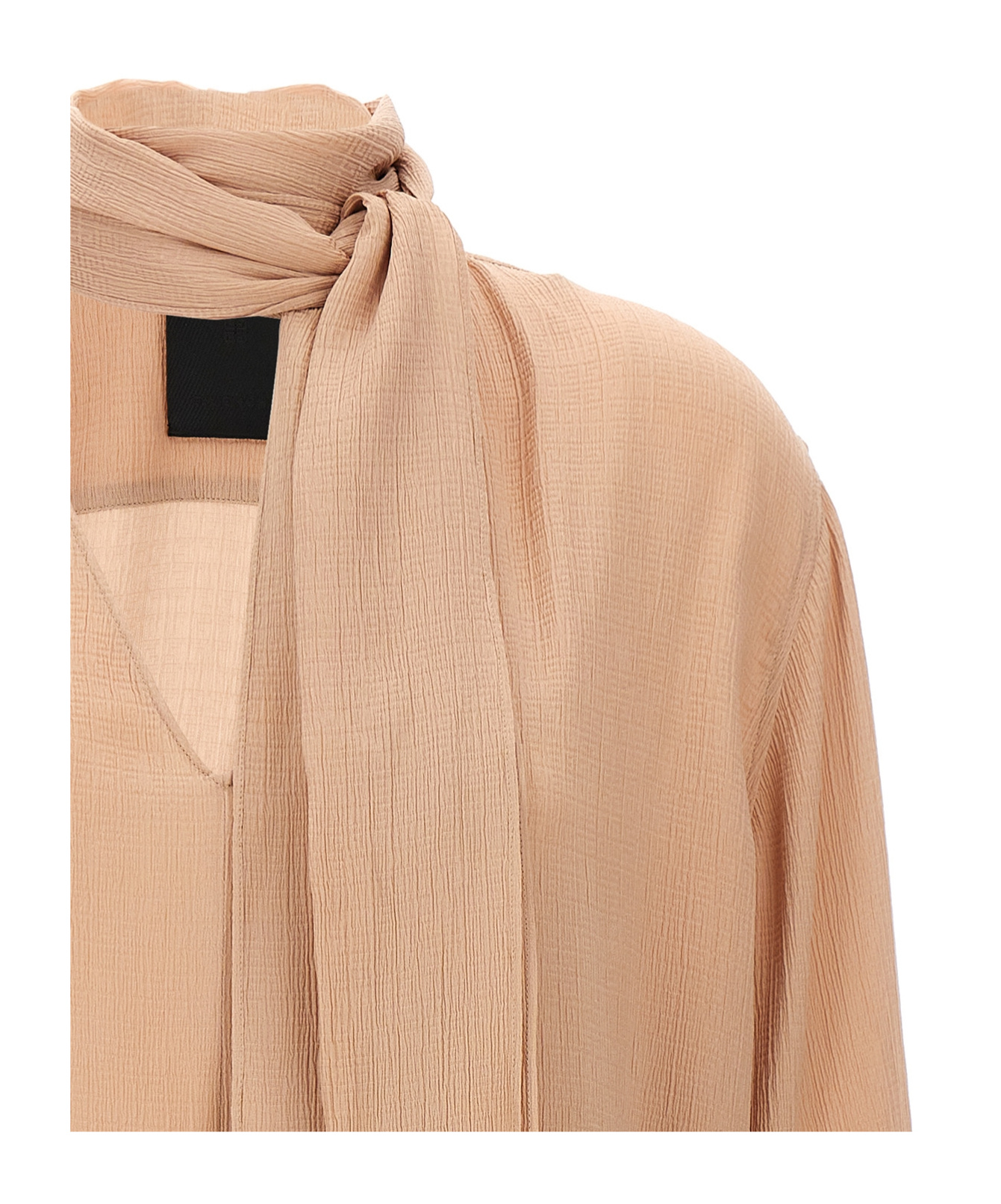 Givenchy Scarf-detail Silk Blouse In Nude