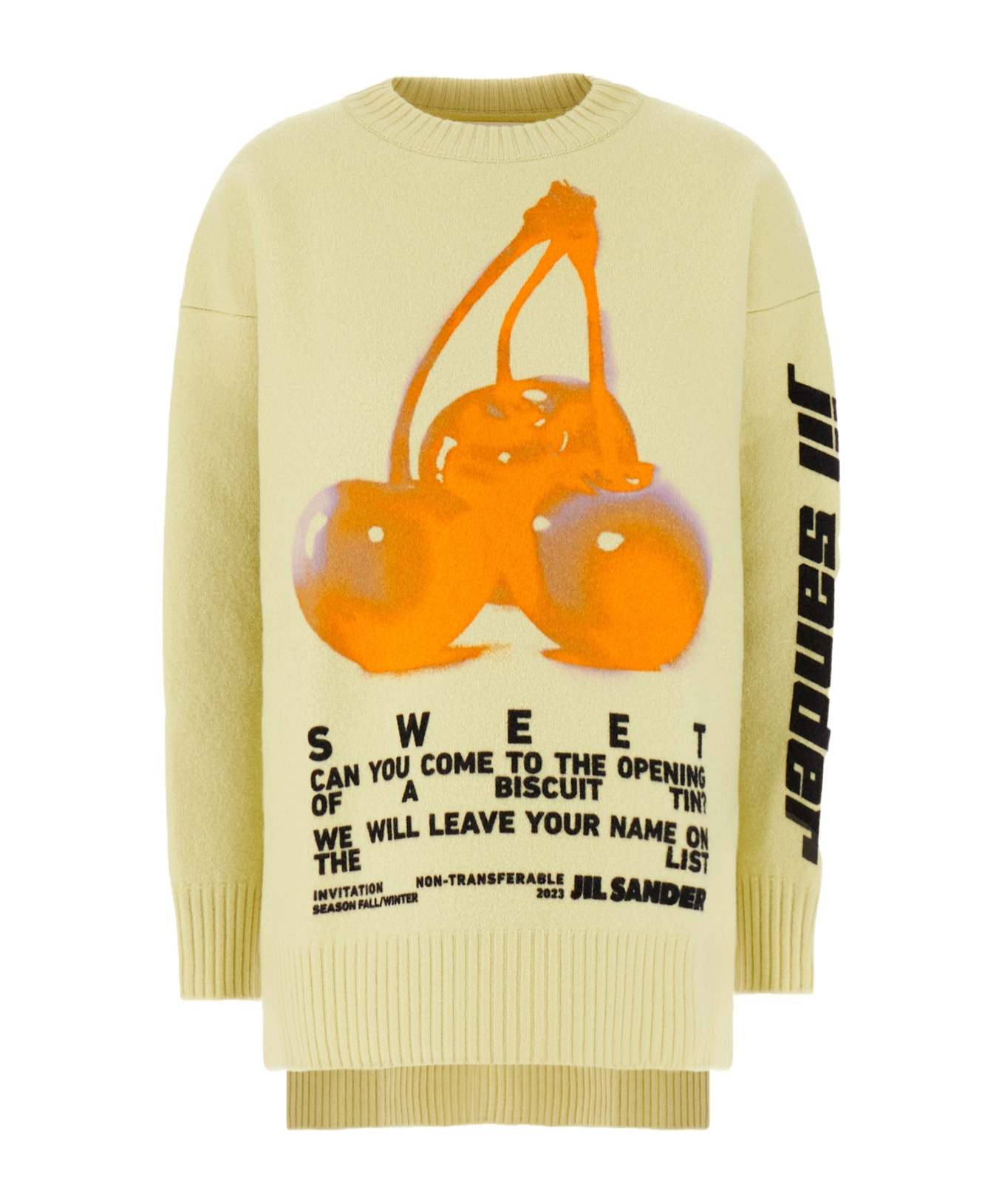 Jil Sander Graphic Print Wool Oversize Sweater In Yellow