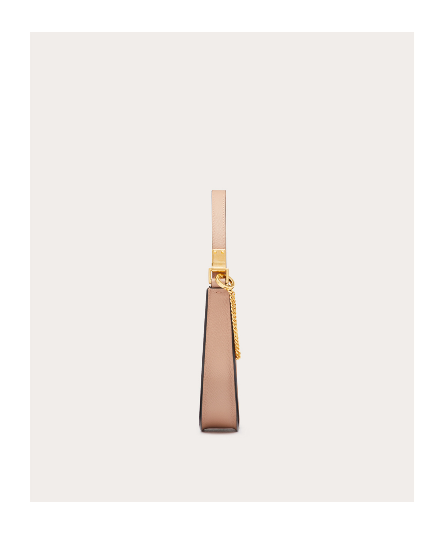 Valentino Garavani Vlogo Signature Calfskin Hobo Mini Bag With Jewel Logo Woman Rose Cannelle Uni In Nude