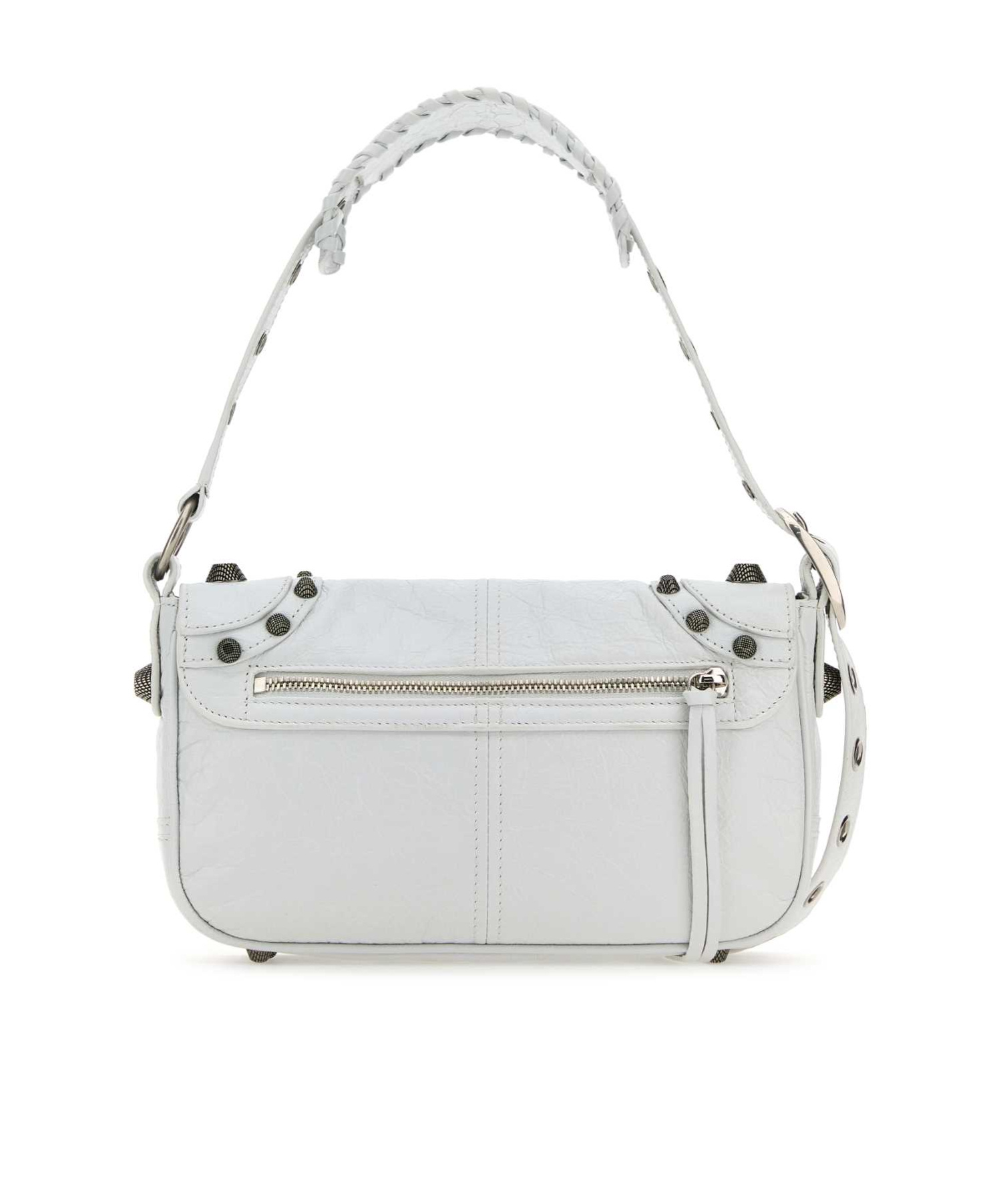 Balenciaga Man White Leather Le Cagole Xs Diy Metal Crossbody Bag In White