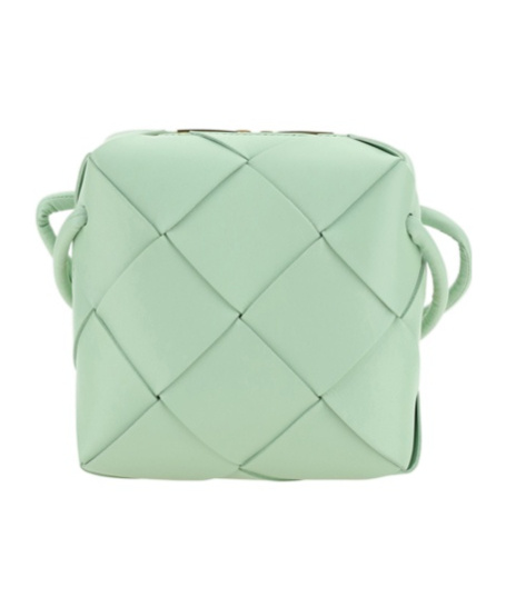 Bottega Veneta Mini Cassette Leather Camera Bag In Green