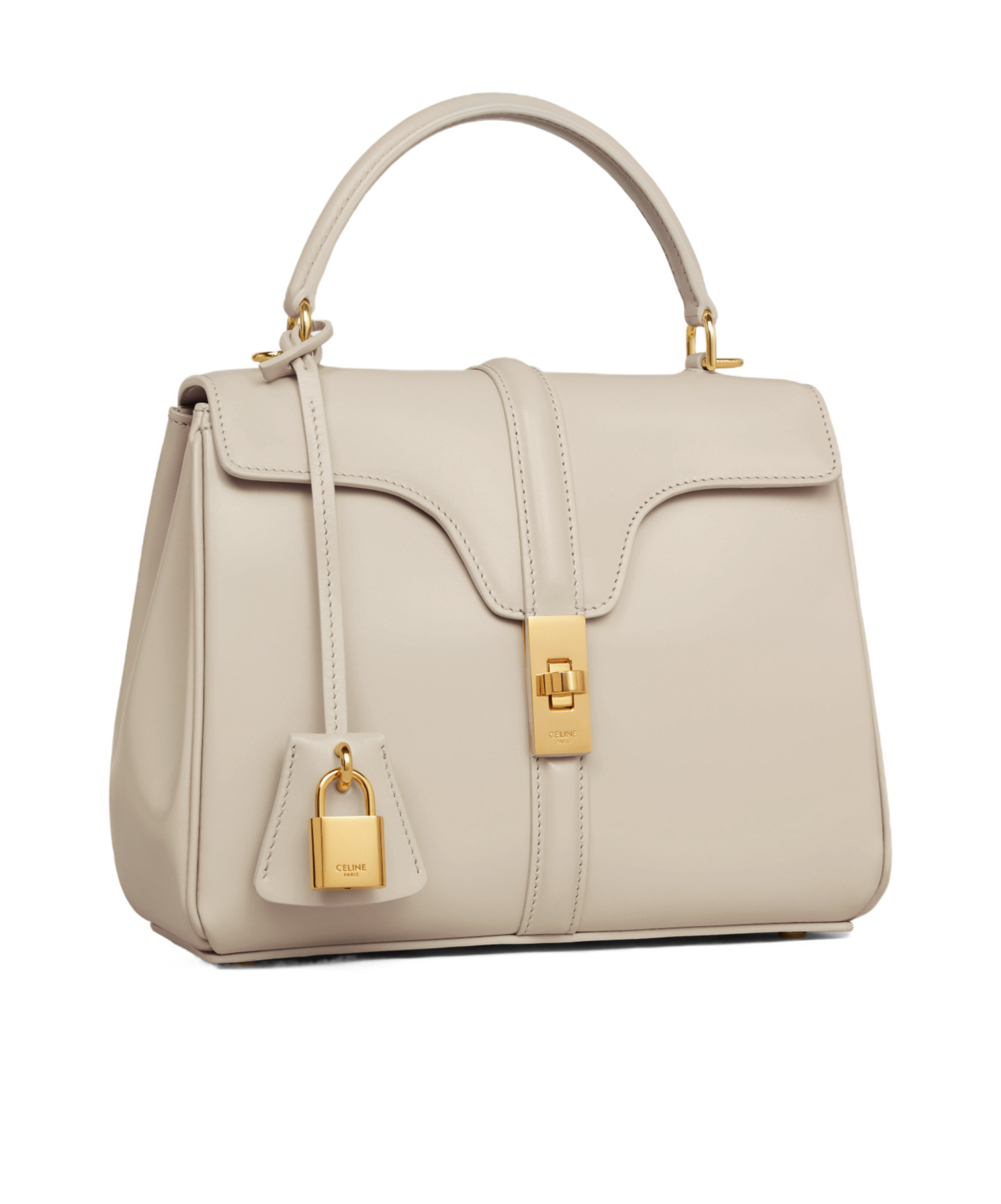 Celine Small 16 Bag In Satinated Calfskin In Nude