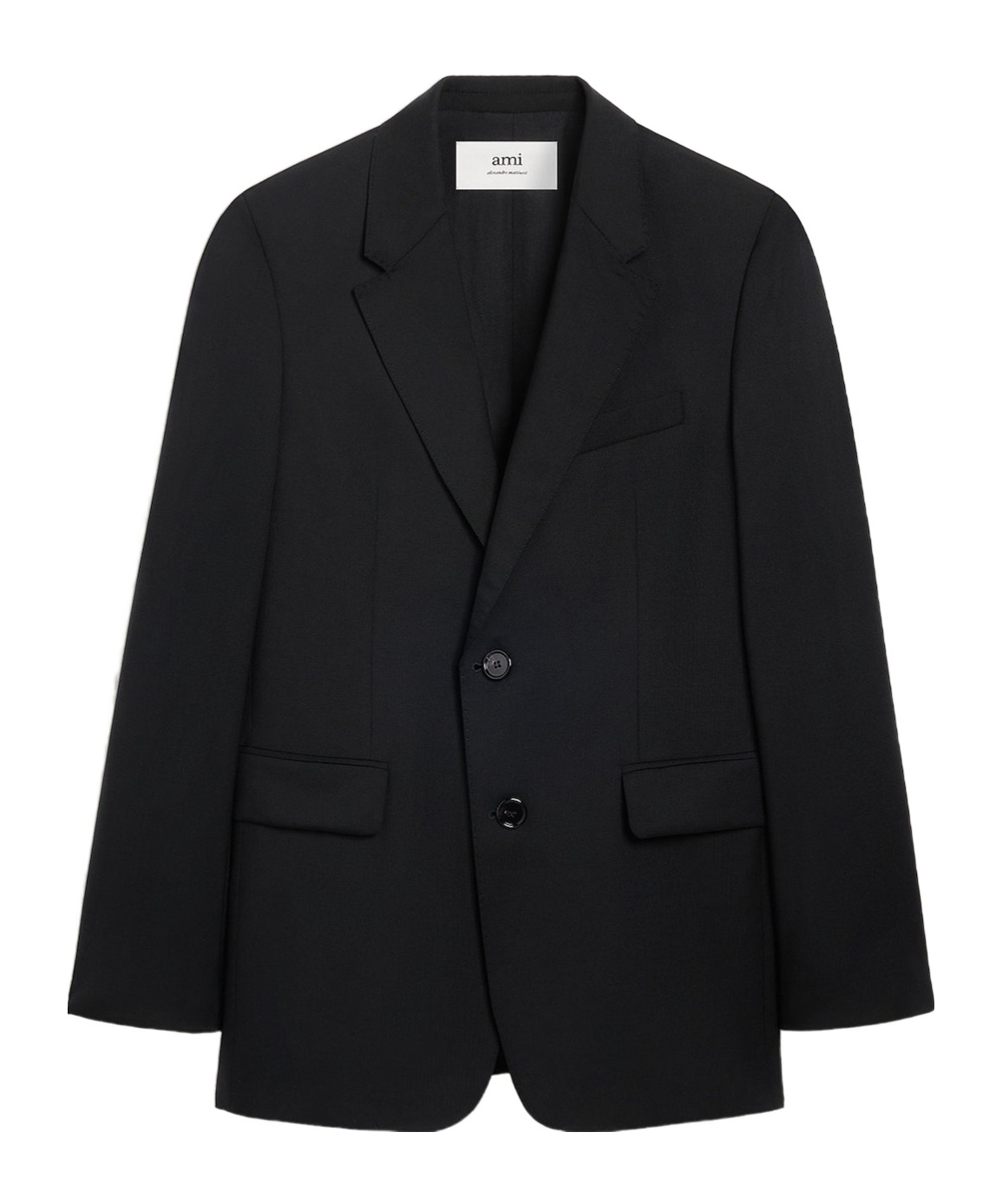 Shop Ami Alexandre Mattiussi Ami Paris Single-breasted Tailored Blazer In Black