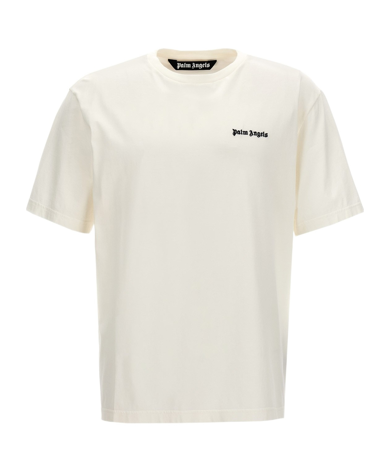 Palm Angels White T-shirt With Frontal Logo In White