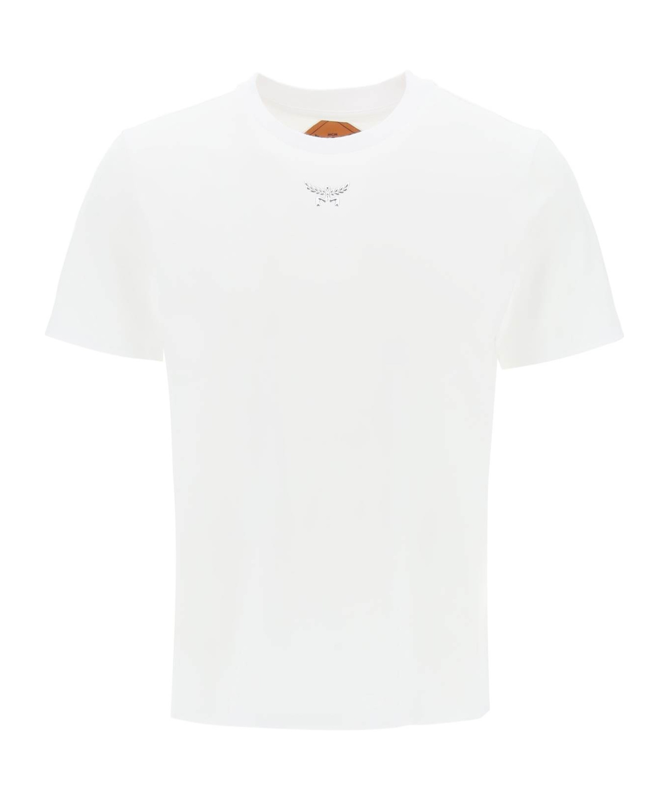 Mcm Essential Logo Print T-shirt In Organic Cotton In White