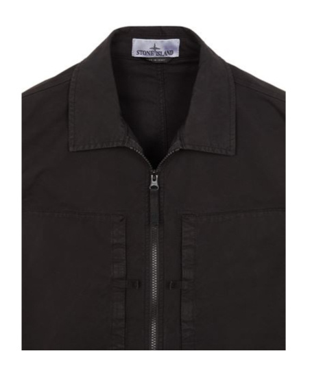 STONE ISLAND COMPASS-PATCH ZIP-UP SHIRT JACKET