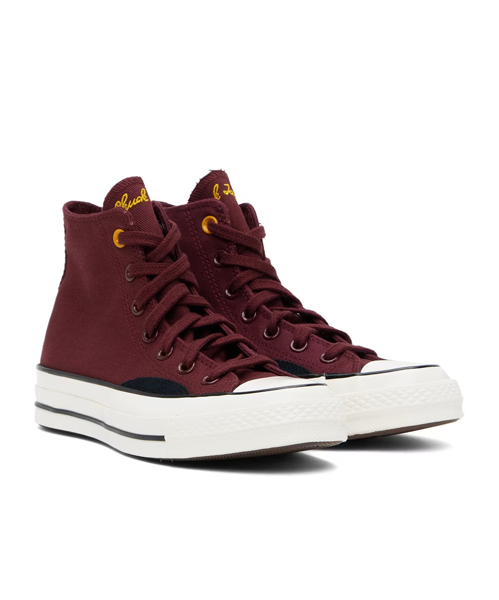 Converse Logo Embroidered High Upper Board Shoes In Brown