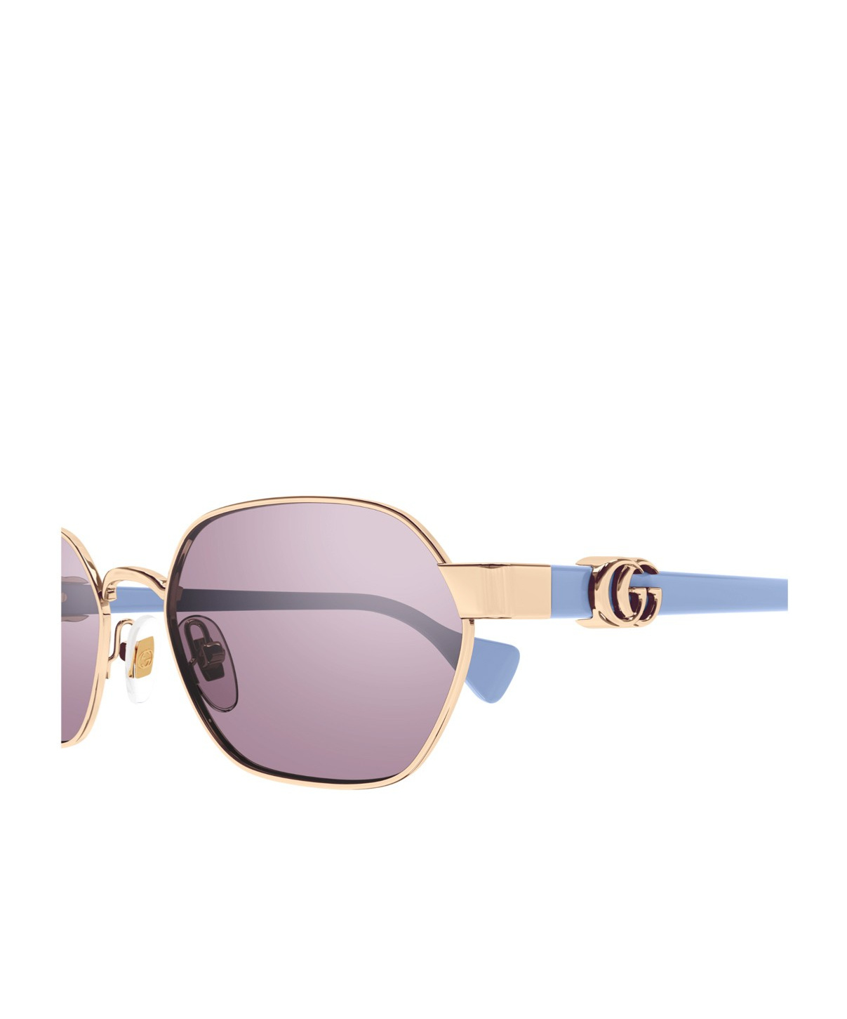 Gucci Double-g Geometric-frame Sunglasses In Purple