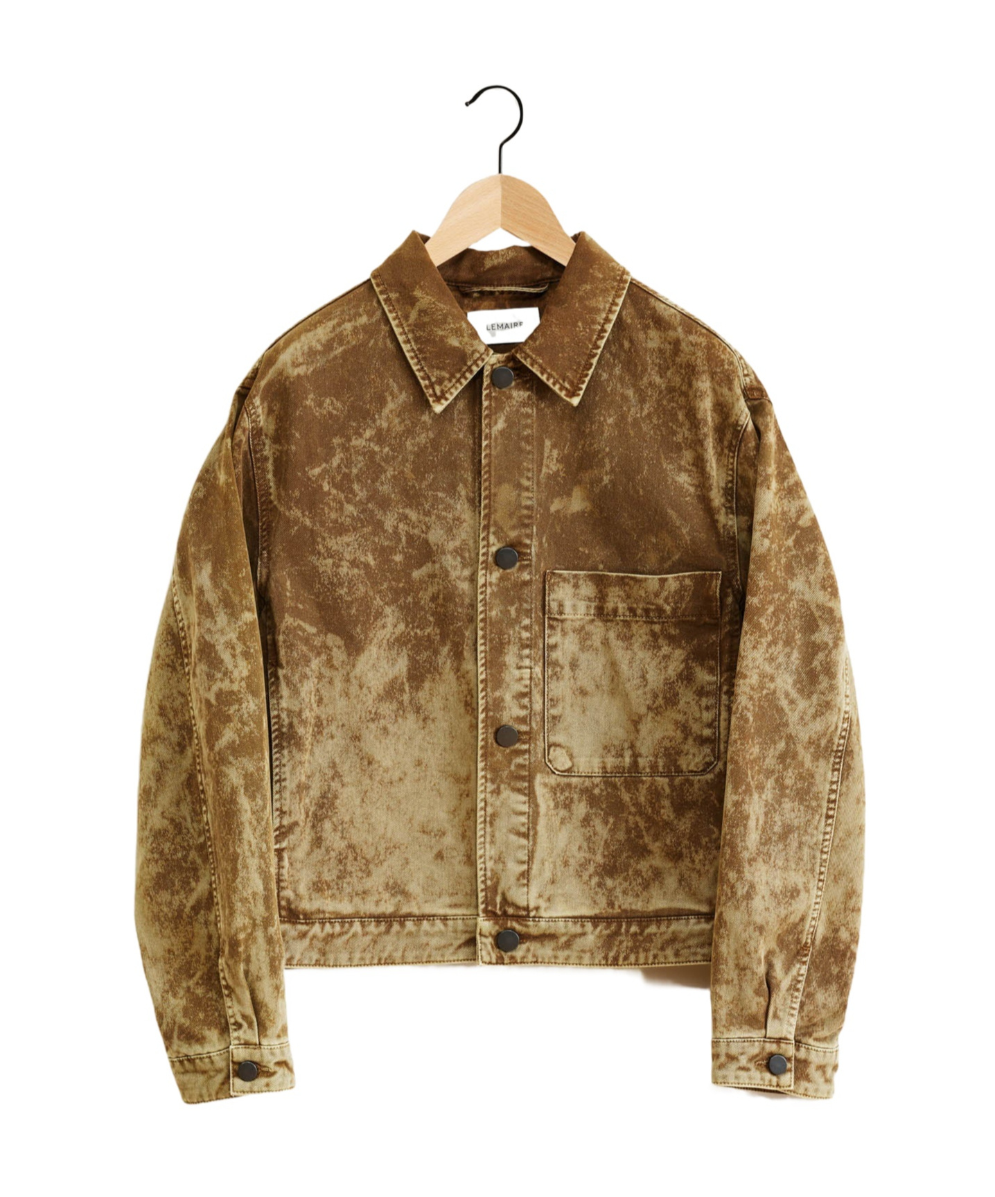 Lemaire Boxy Trucker Jacket In Brown