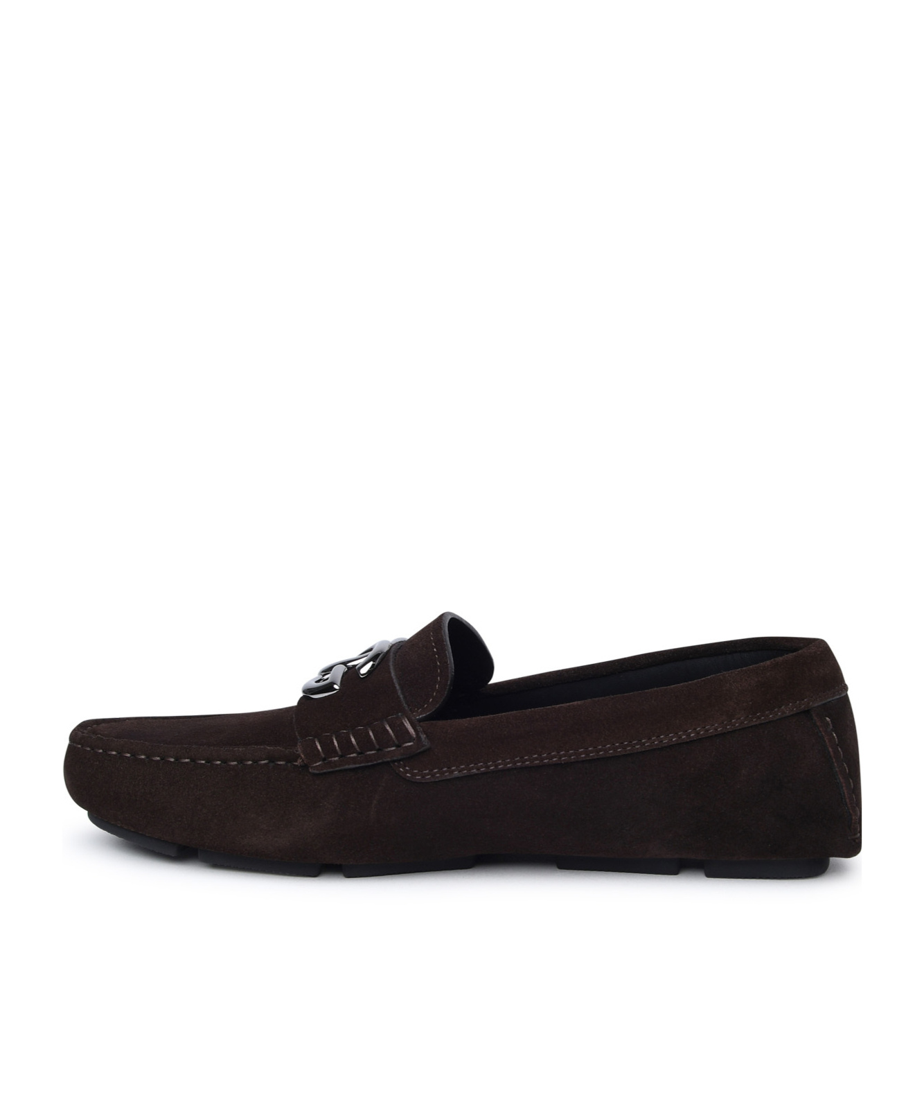 Dolce & Gabbana Logo-plaque Suede Loafers In Black