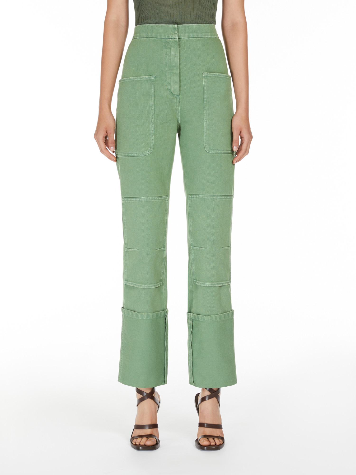 Max Mara High-waisted Pocket Casual Pants In Green