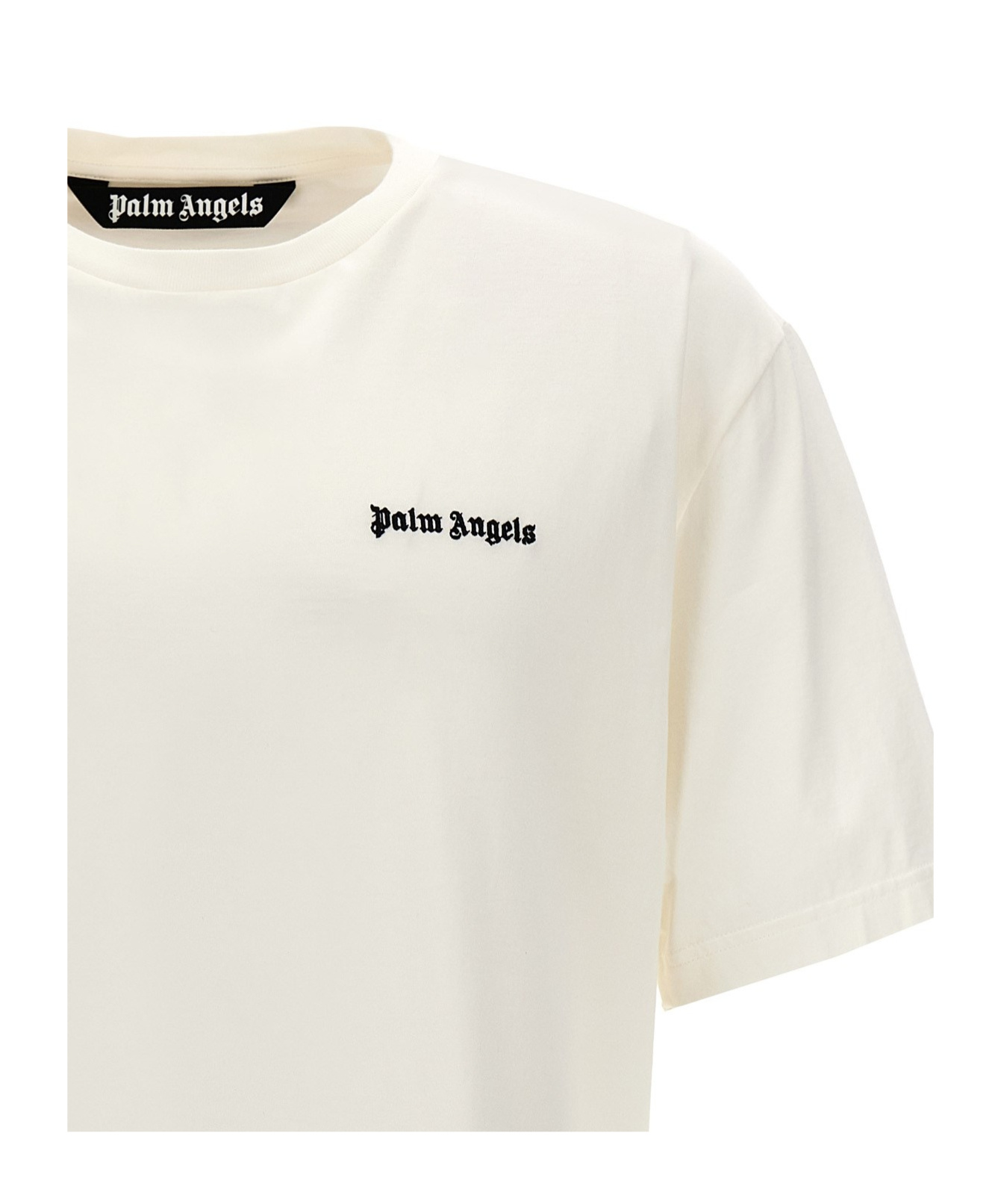 Palm Angels White T-shirt With Frontal Logo In White