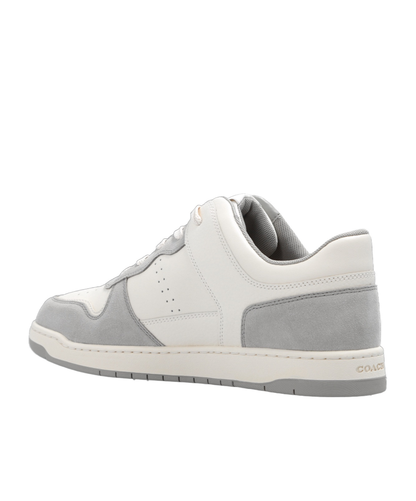 Coach Panelled Suede Leather Trainers In White