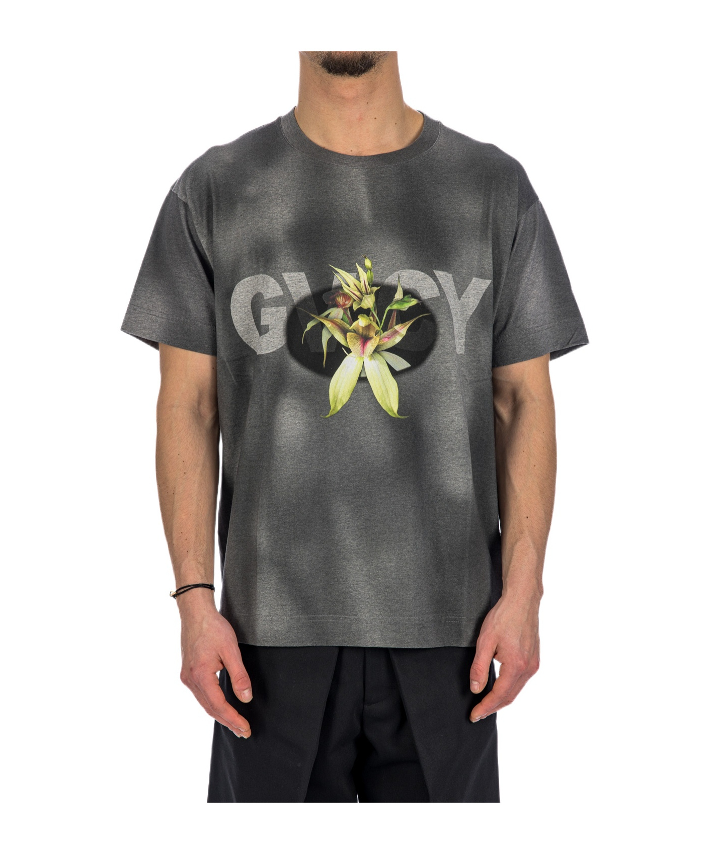Givenchy T-shirt With Round Neck And Short Sleeves In Gray
