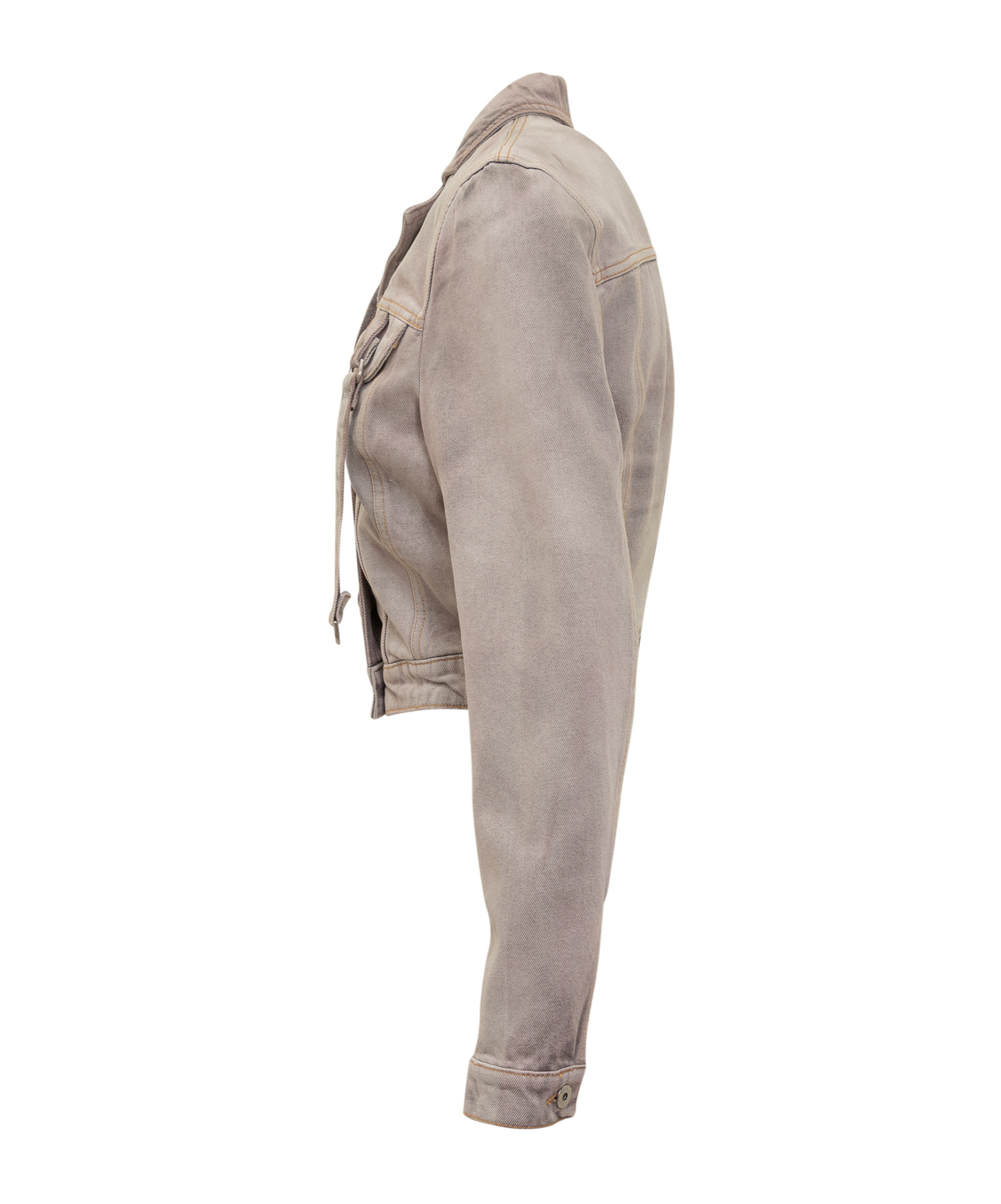 Off-white Cropped Fit Laudry Cargo Denim Jacket In Nude