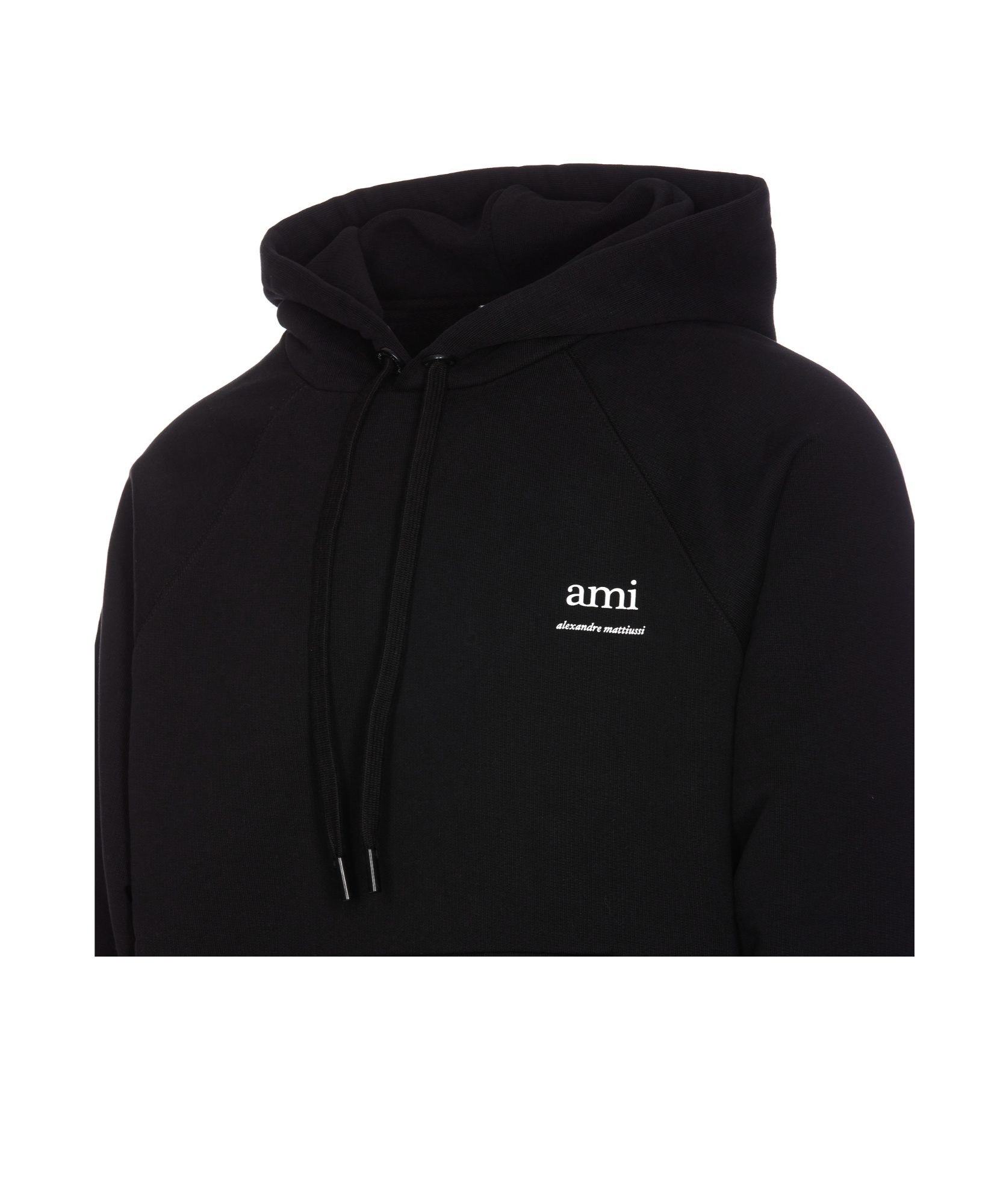 AMI ALEXANDRE MATTIUSSI AMI LOGO PRINTED DRAWSTRING HOODIE