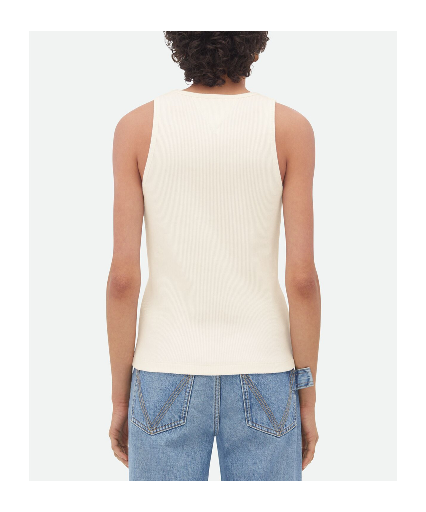 Shop Bottega Veneta Cotton Ribbed Tank Top In White