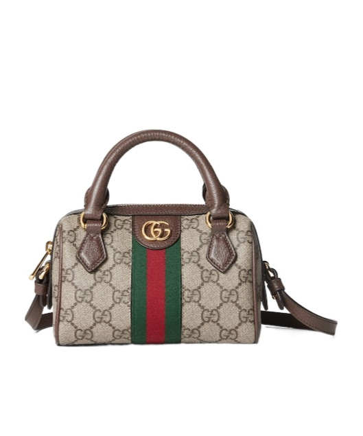 Gucci Ophidia Mini Gg Canvas Crossbody Bag In Nude
