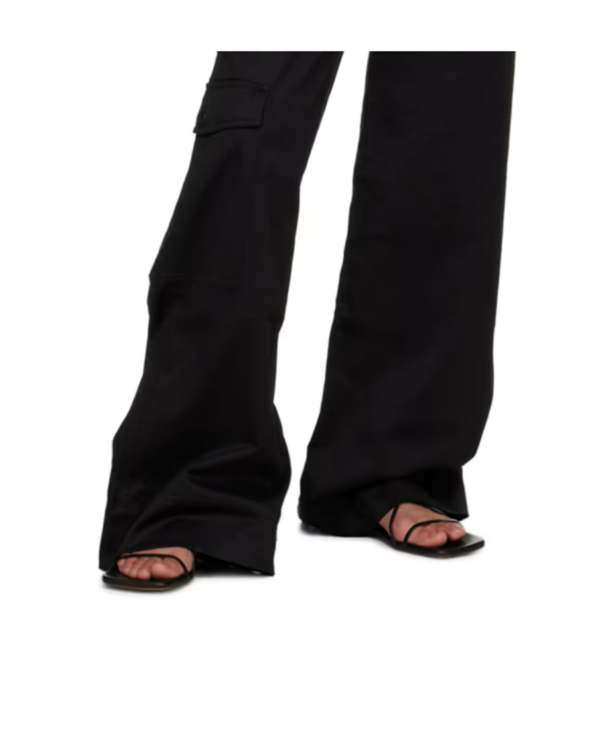 Proenza Schouler Black Square Strappy Flat Sandals In Black
