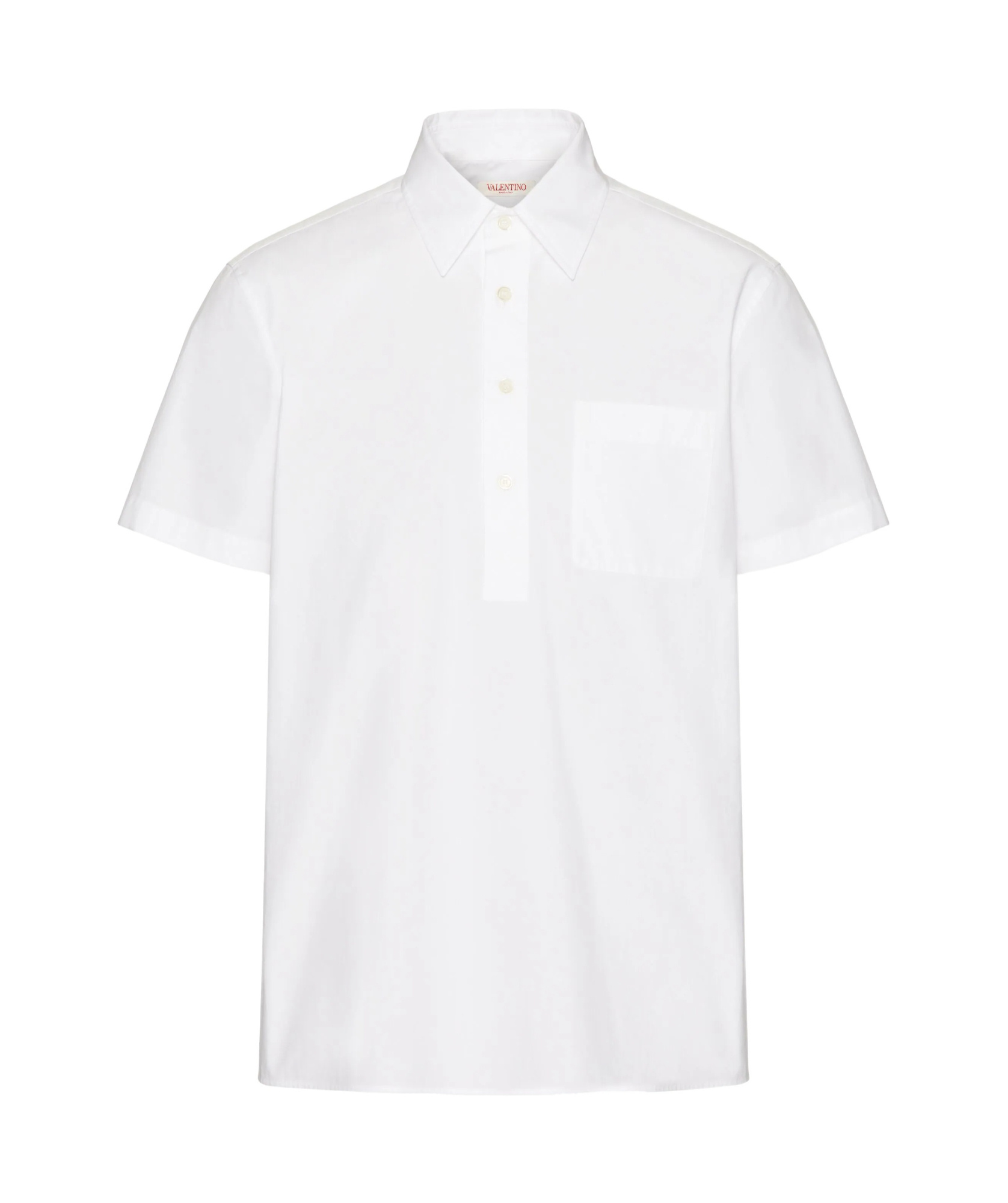 Valentino Garavani White Bowling Shirt With Patch Pocket In Toile Iconographique Man In White