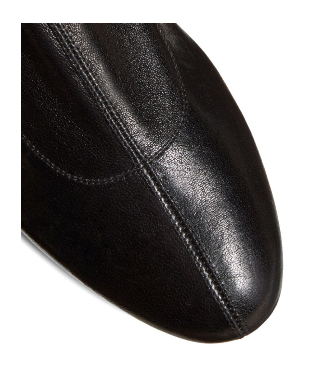 Khaite Apollo Leather Flat Ankle Boots In Black