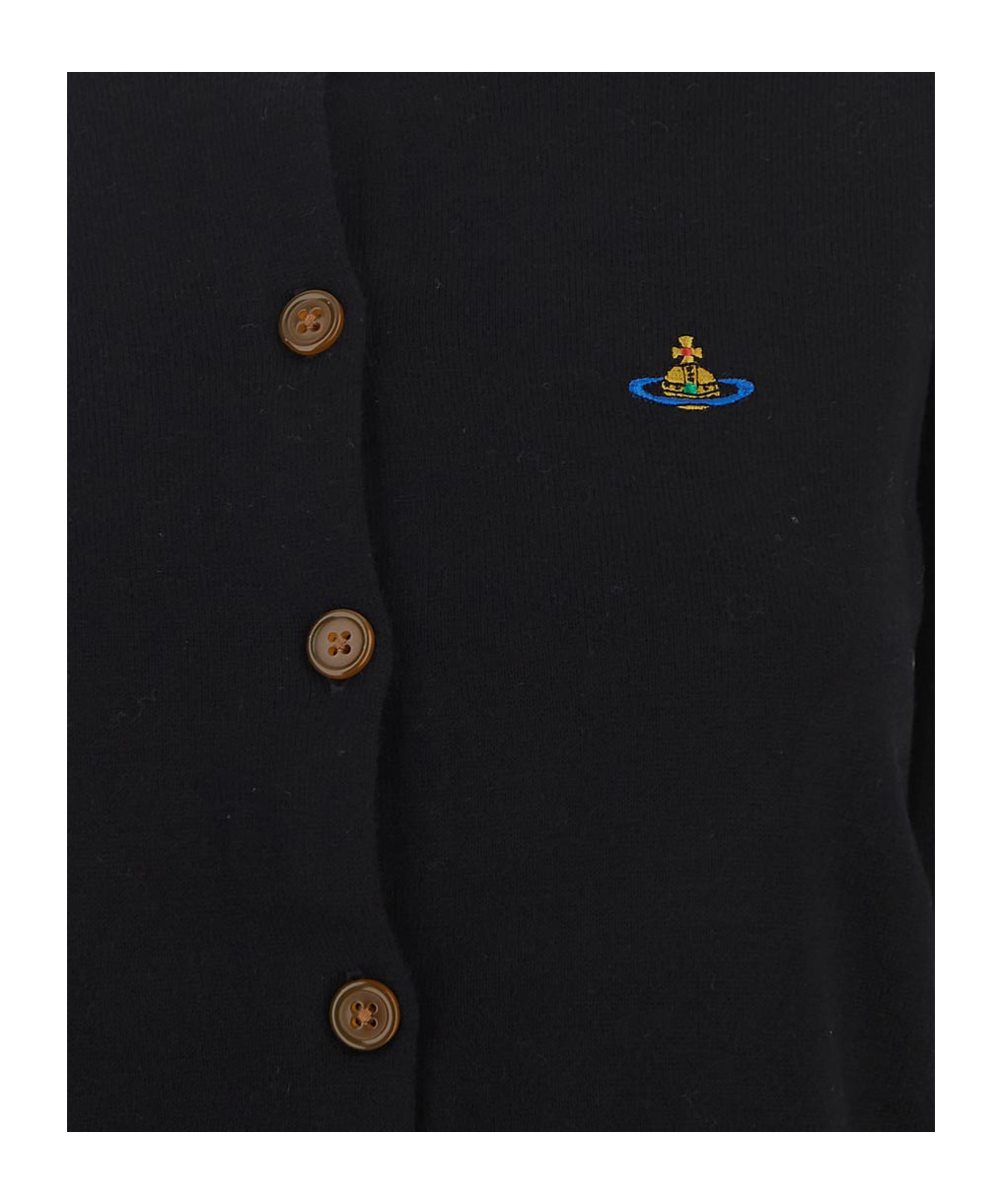 Shop Vivienne Westwood Bea Orb-logo Cardigan In Black