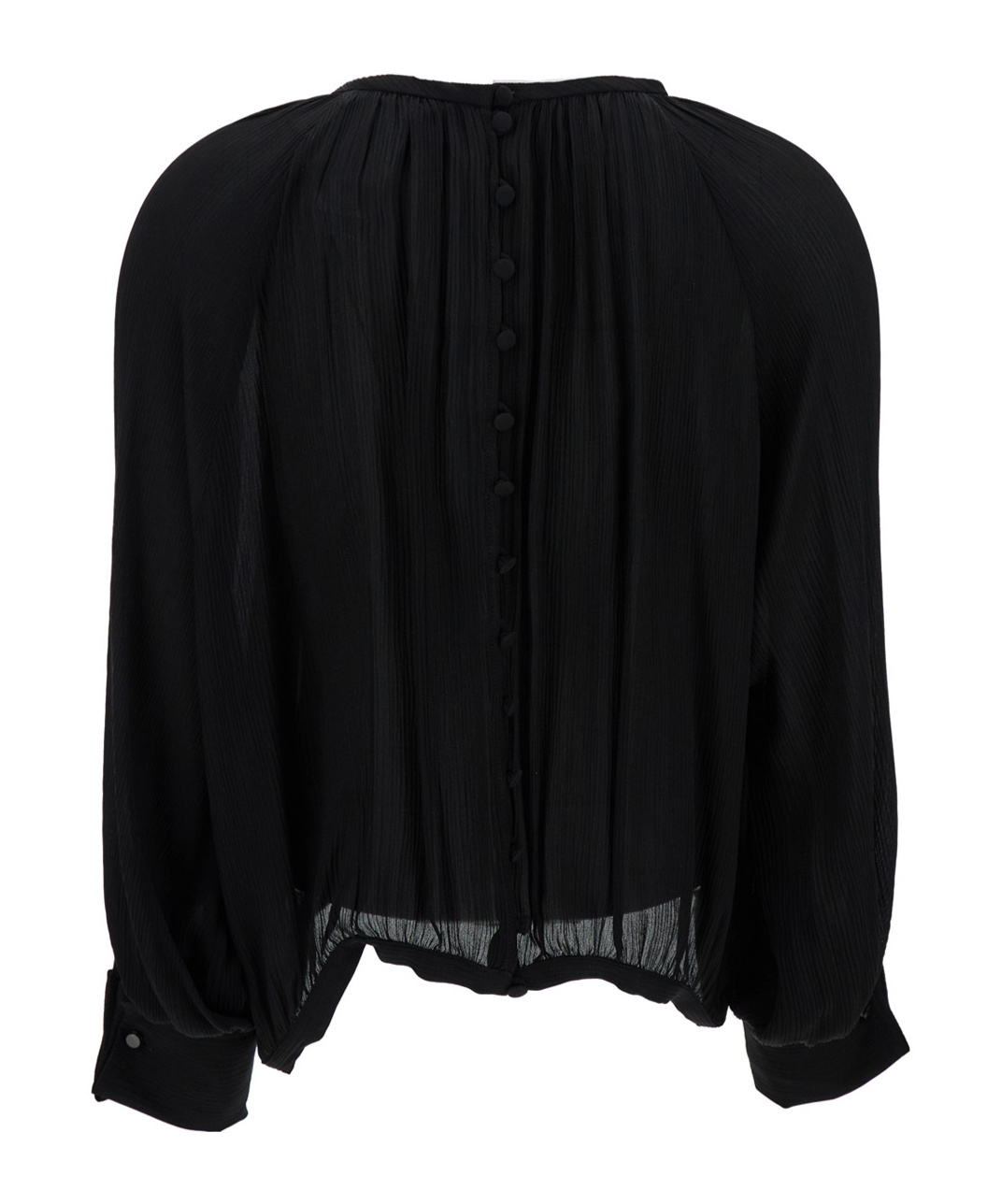 Max Mara Black Creponne Crew Neck Blouse In Silk Woman In Black