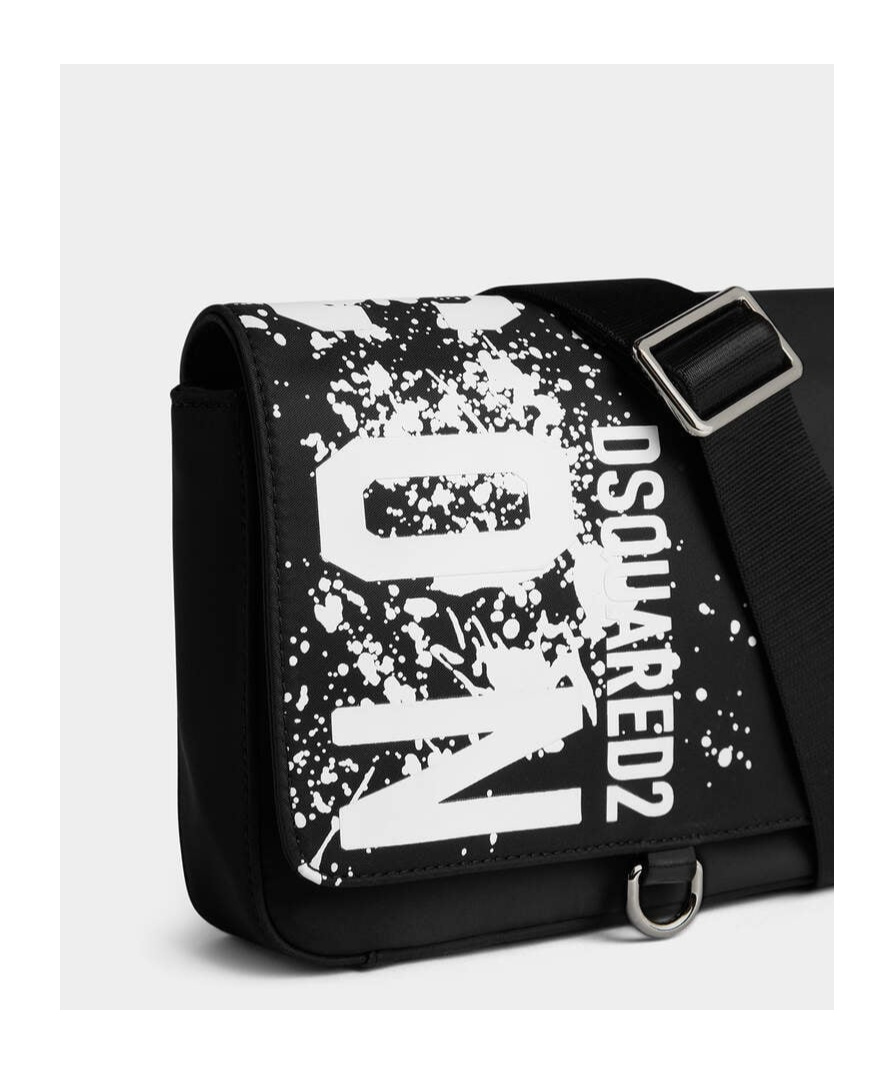 Dsquared2 Logo-print Messenger Bag In Black