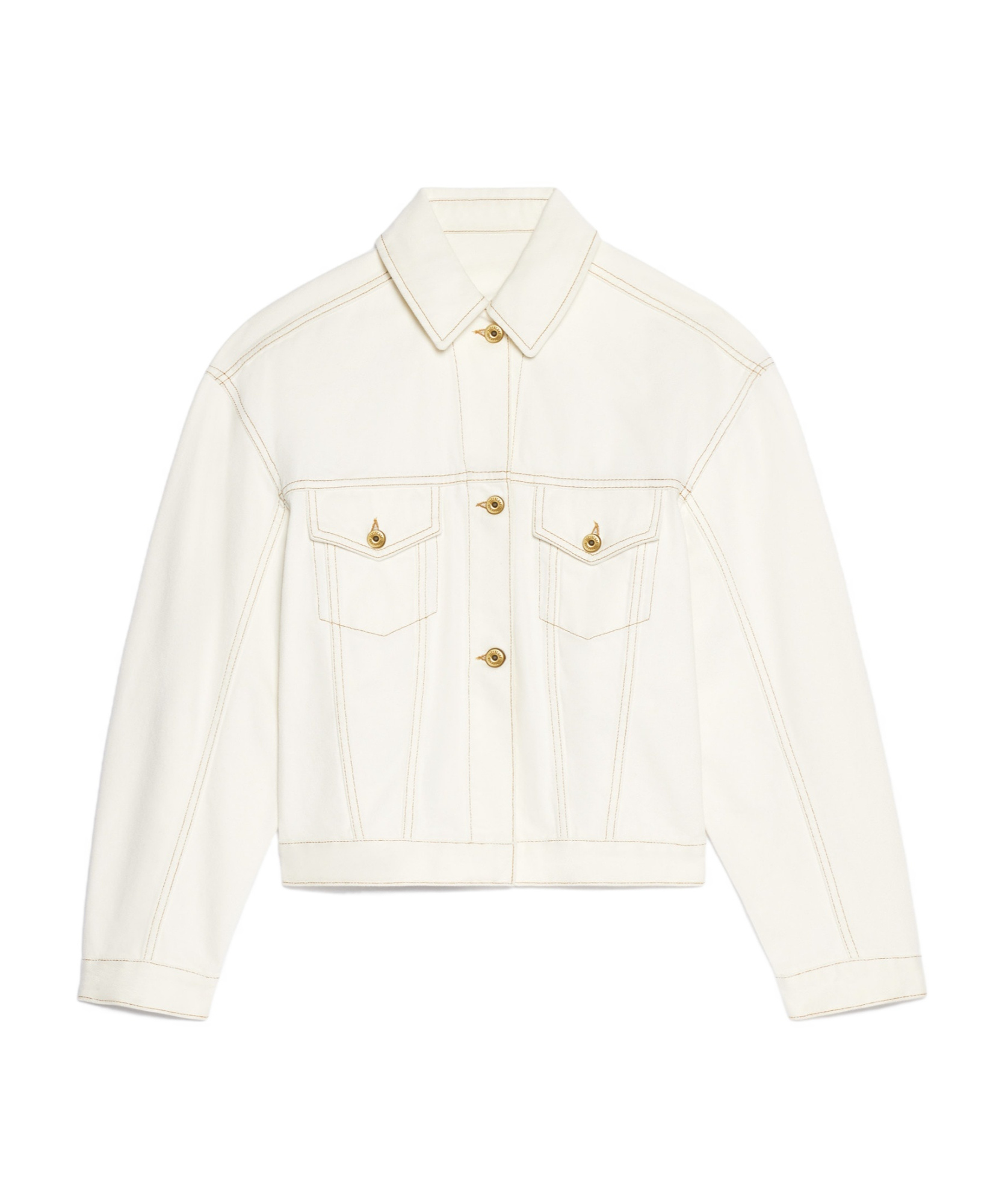 Jacquemus Structured White Denim Jacket With Classic Silhouette In White