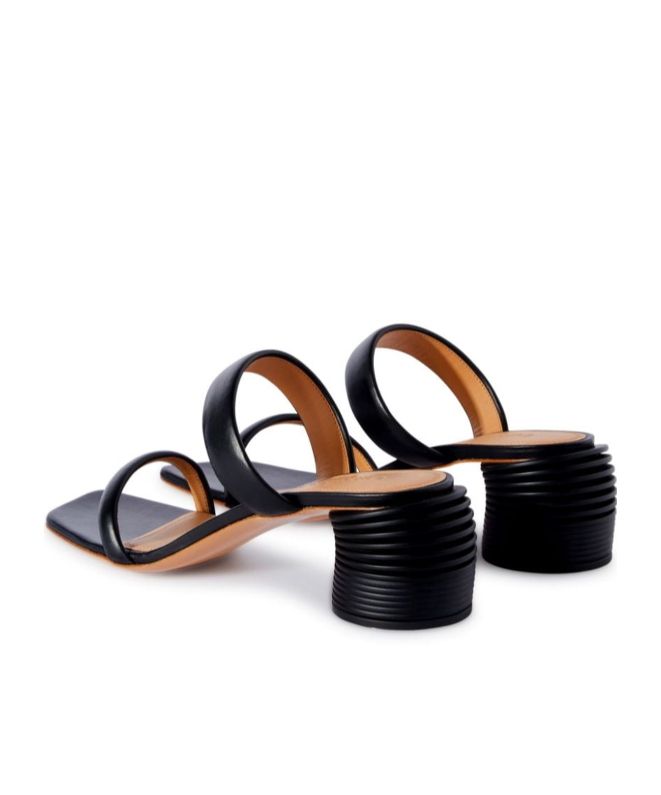 Shop Off-white Spring Leather Sandals In Black