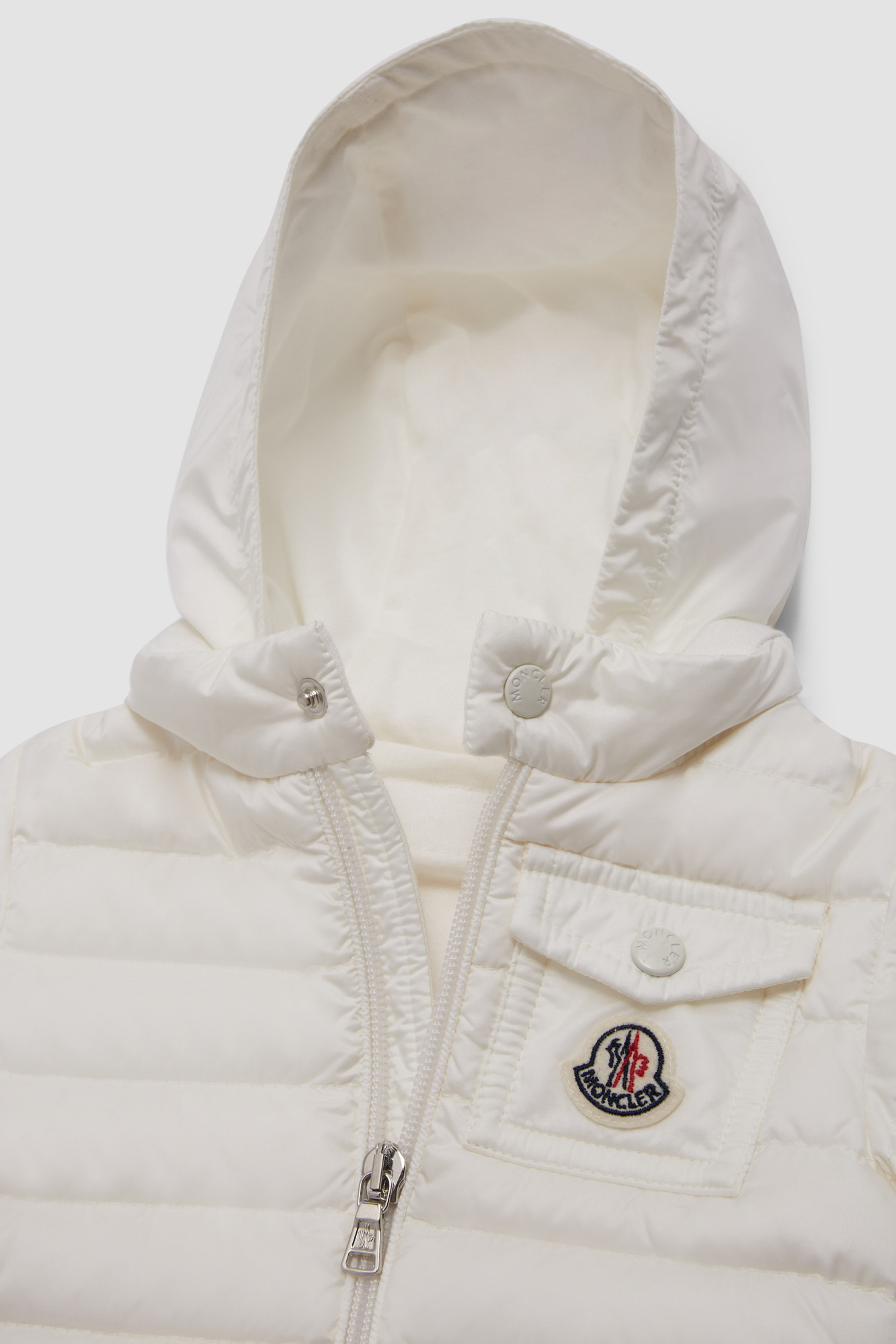Moncler Logo Down Jacket In White