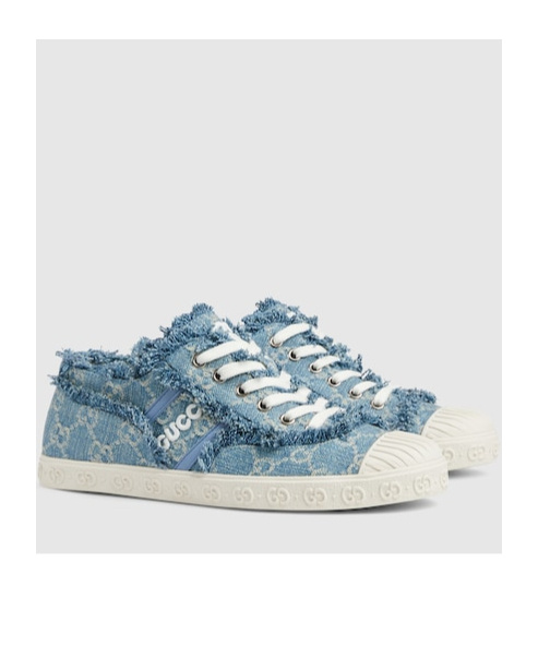 GUCCI GG-JACQUARD DENIM SNEAKERS