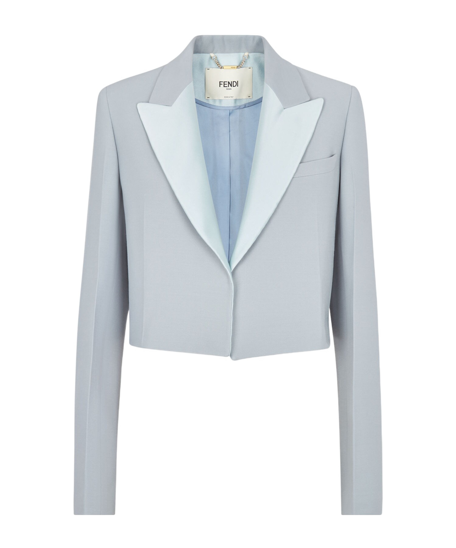 Fendi Cropped Single Breasted Blazer In White