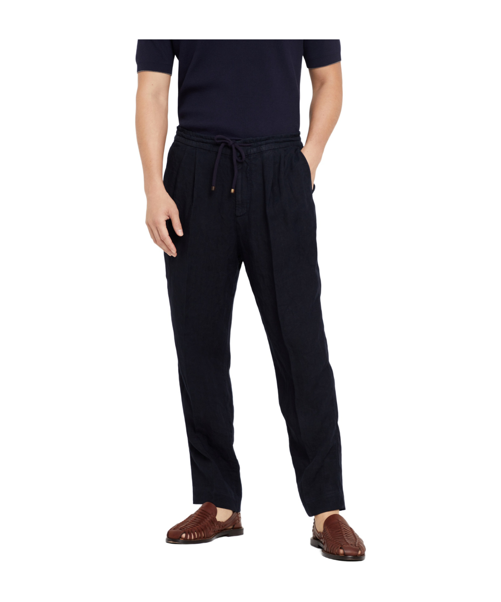 Brunello Cucinelli Elasticated Waistband Drawstring Pants In Black