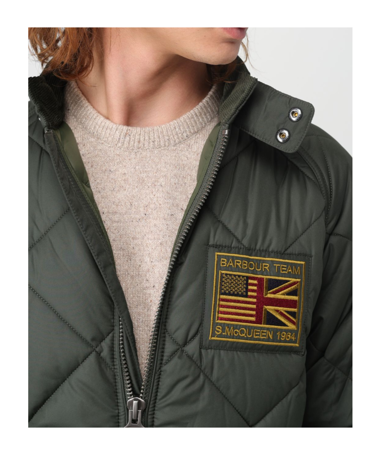 Barbour Logo Patch Zip-up Padded Jacket In Black