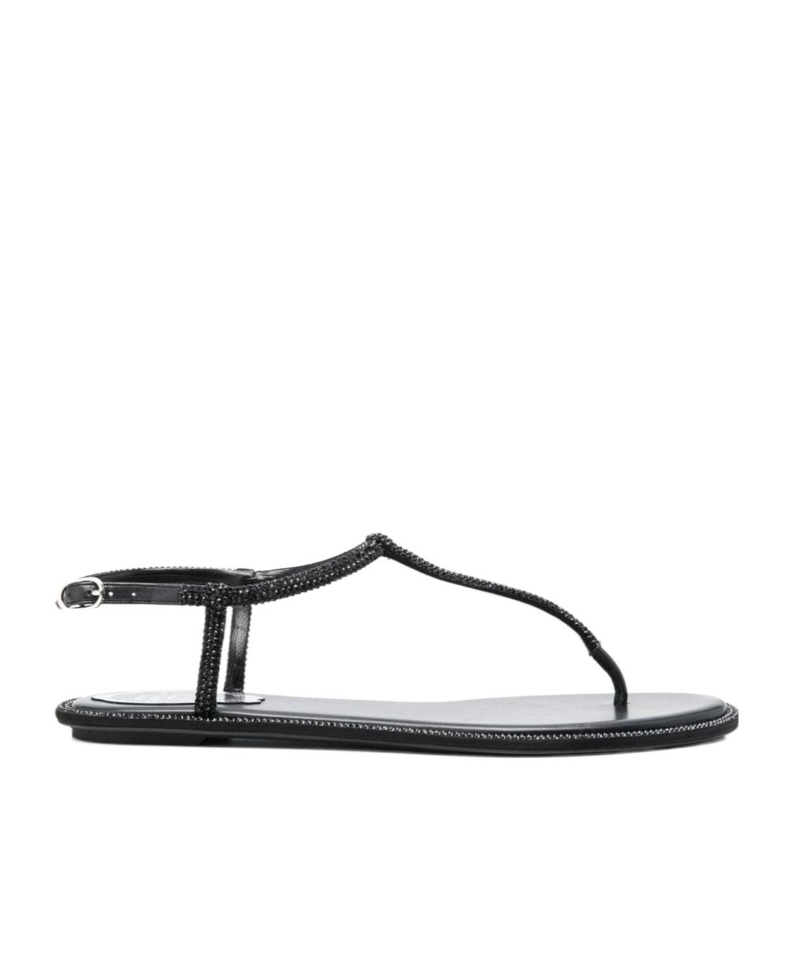 René Caovilla Rene Caovilla Flat Jewel Sandals In Black