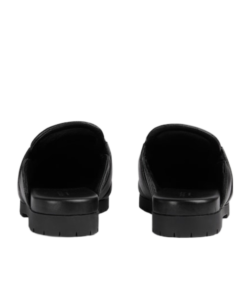 Gucci Airel Leather Horsebit Loafer Mules In Black